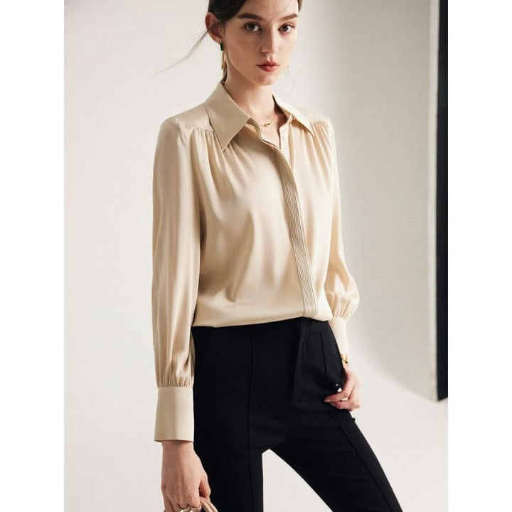 Elegant Long Sleeve Silk Blouse for Women