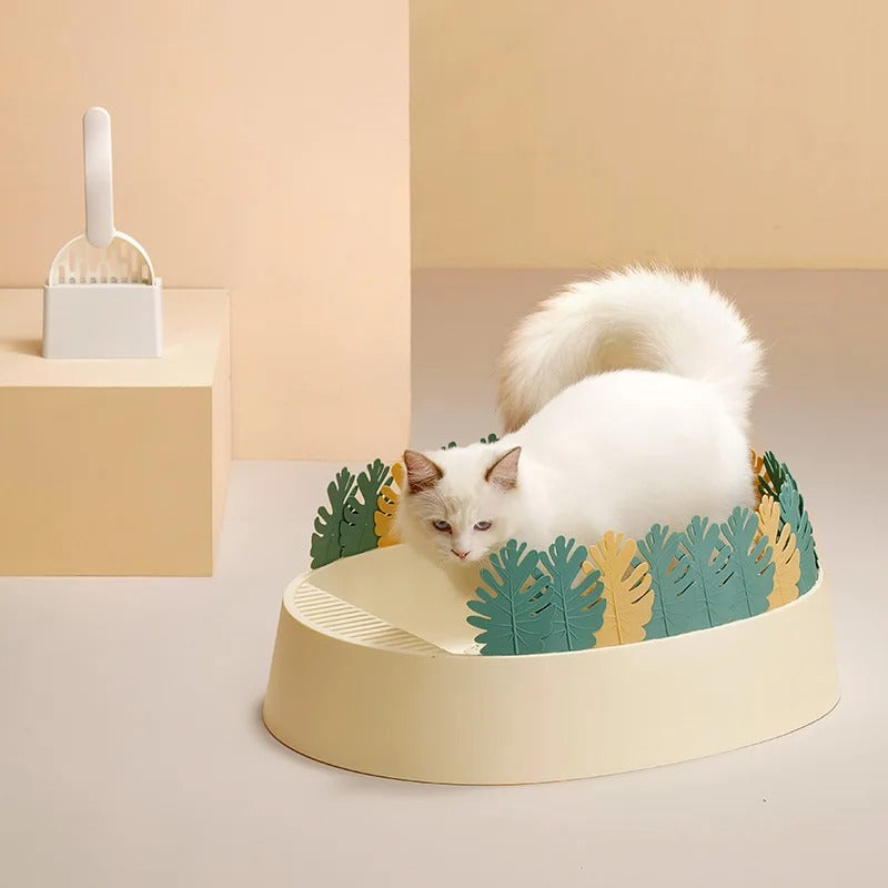 Detachable Leaf Design Cat Litter Box