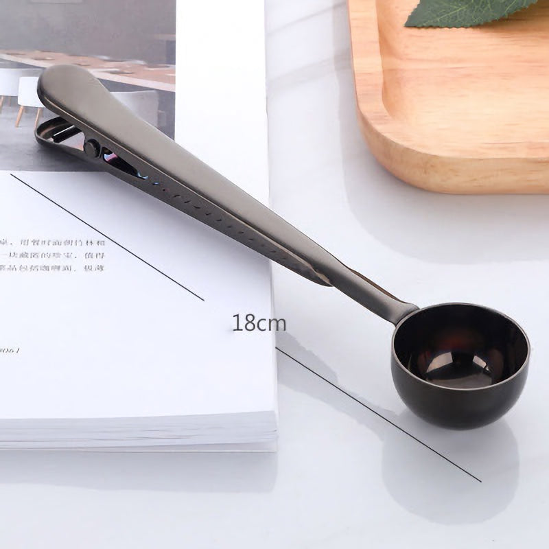 Stainless Steel Coffee Scoop with Clip