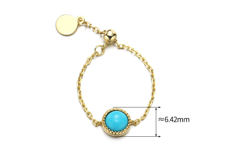 Simple And Versatile Faux Turquoise Soft Chain Ring