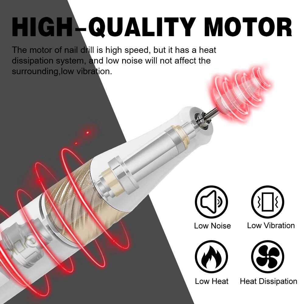 Portable Electric Nail Drill Machine 40000RPM with HD Display