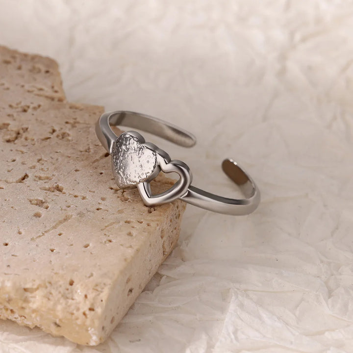 Minimalist Adjustable Heart Ring