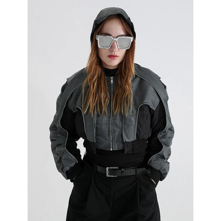 Autumn Reflective Splice Hooded Jacket