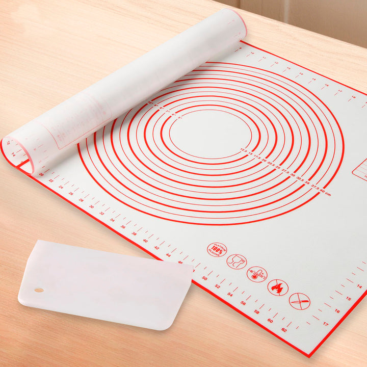 Silicone Baking Mat with Dough Scraper Set