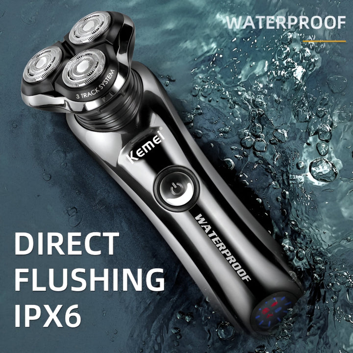 Waterproof 3D Rotary Electric Shaver with Intelligent Cleaning