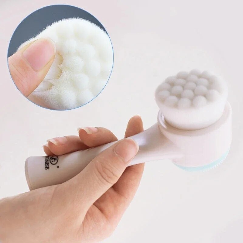 Soft Silicone Facial Cleansing Brush - Double-Sided Massage and Deep Cleanse