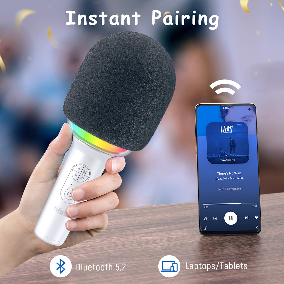 Wireless Bluetooth Karaoke Microphone with Built-In Speaker