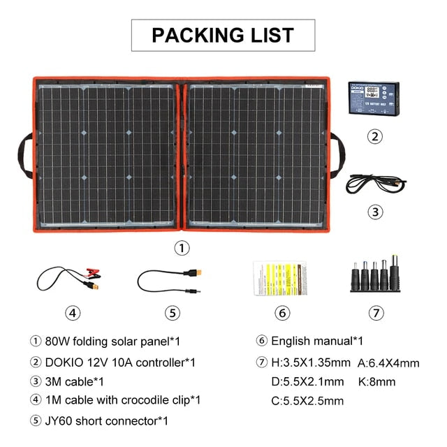 Portable Foldable Solar Panel Kit 80W-300W with Controller