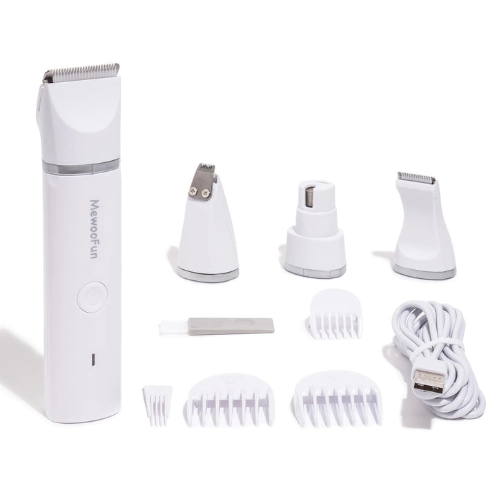 Mewoofun 4 in 1 Pet Electric Hair Trimmer with 4 Blades