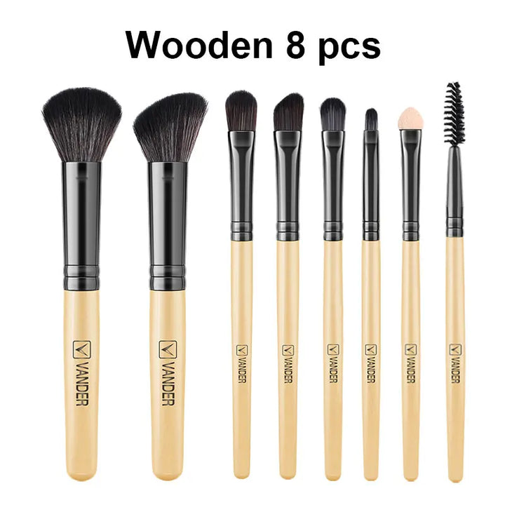 8Pcs Makeup Brush Set for Foundation, Powder, Blush & Eyeshadow - Face Beauty Tools