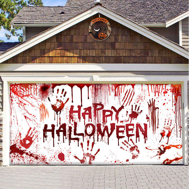 Halloween Party Decorative Hanging Cloth Garage Door Background Fabric