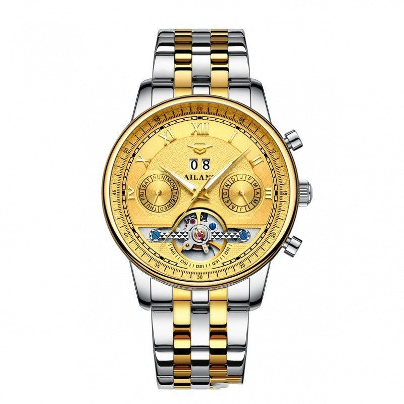 Automatic Mechanical Sun Moon Stars Business Men's Watch