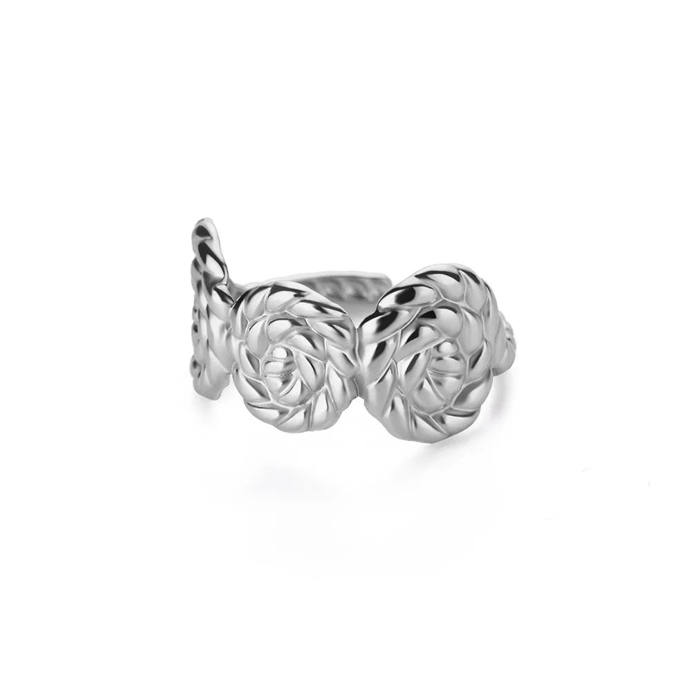 Rose Flower Adjustable Stainless Steel Ring