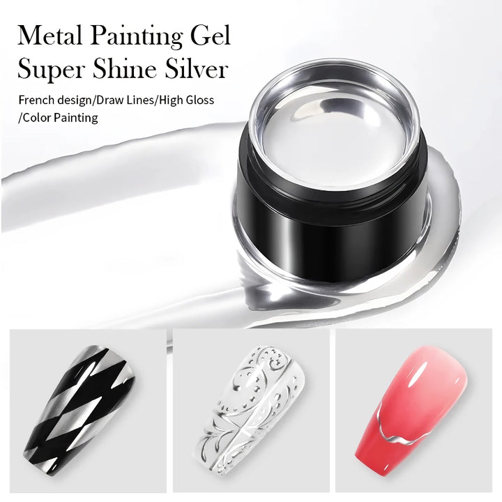 5ML Super Silver Metallic Gel Nail Polish