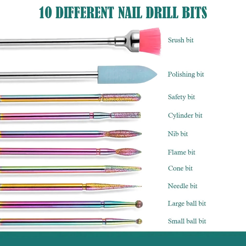 Professional Nail Drill Bits Set for Electric Manicure Machine