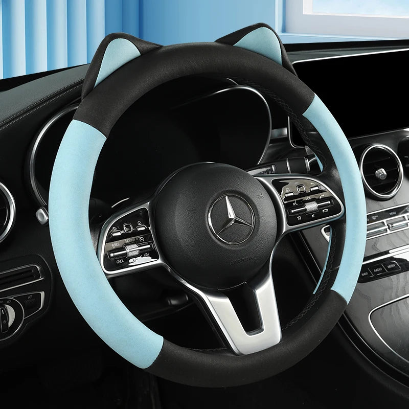 Cat Ears Steering Wheel Cover - Stylish Anti-Slip Car Handle Cover