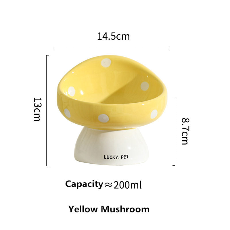 Cute Mushroom Shaped Ceramic Pet Bowl