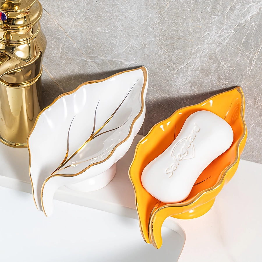 Elegant Ceramic Leaf Soap Dish