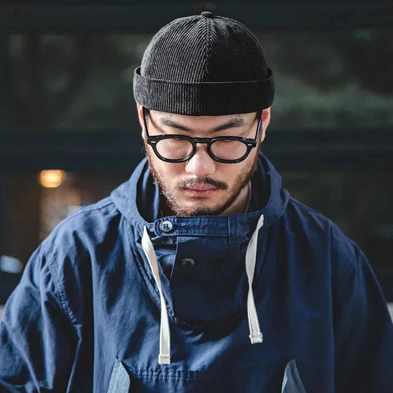 Unisex Retro Adjustable Corduroy Sailor Cap