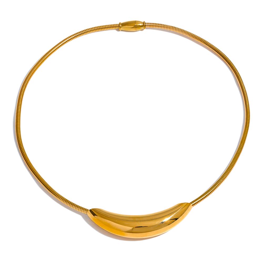 Waterproof 18K Gold Plated Stainless Steel Choker Necklace