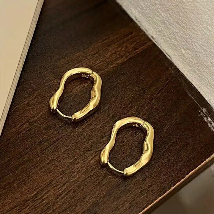 Luxurious Stainless Steel Geometric Hoop Earrings for Women