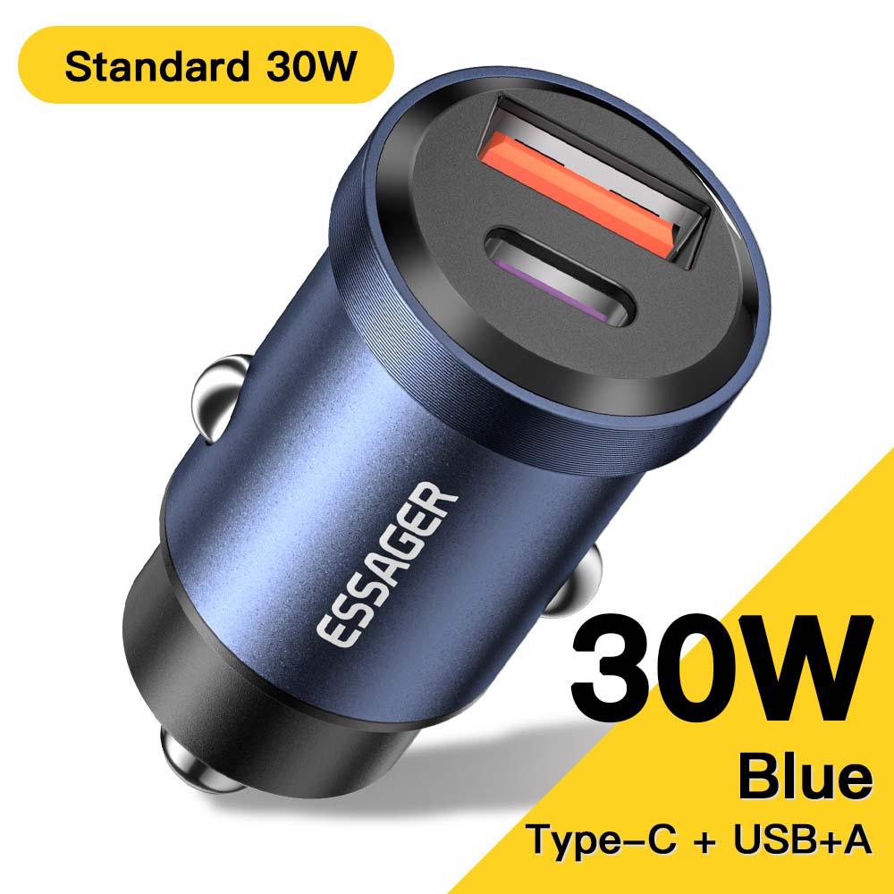 30W/45W USB Car Charger Quick Charge 4.0 with USB-A & USB-C Ports