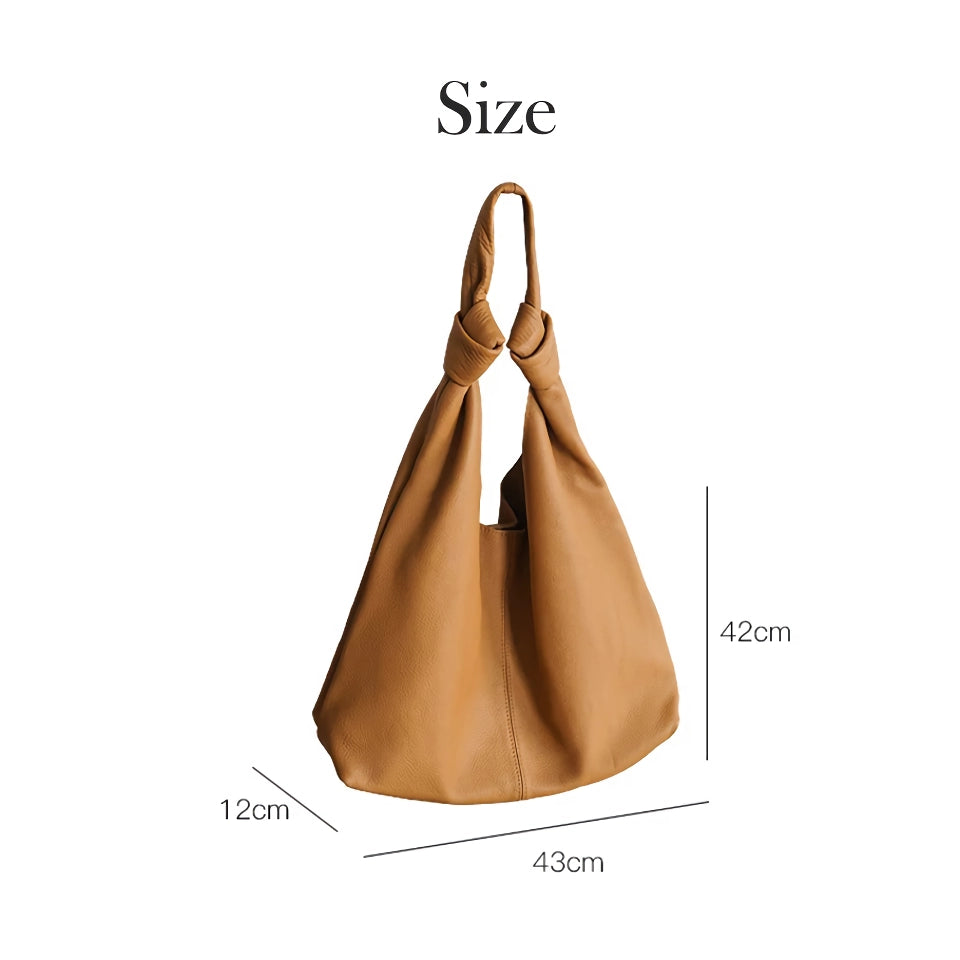 Korean Oversized Soft Genuine Leather Hobo Shoulder Bag for Women