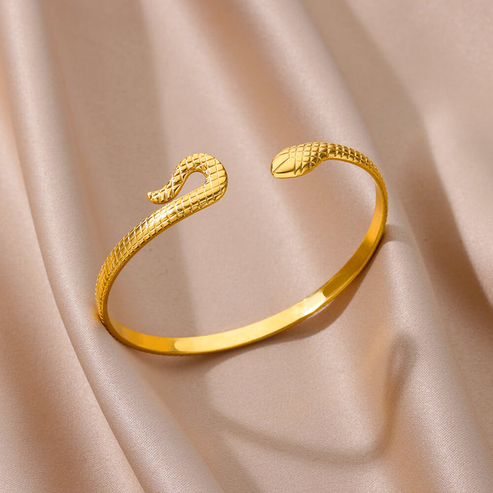 Elegant Gold Snake Bangle Bracelet