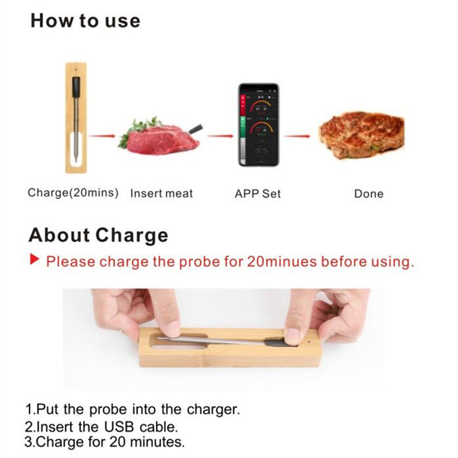 BBQ Probe Wireless Bluetooth BBQ Thermometer