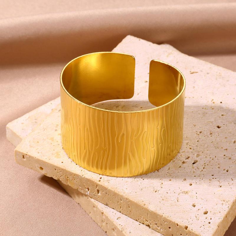 Trendy Gold Stainless Steel Cuff Bracelet