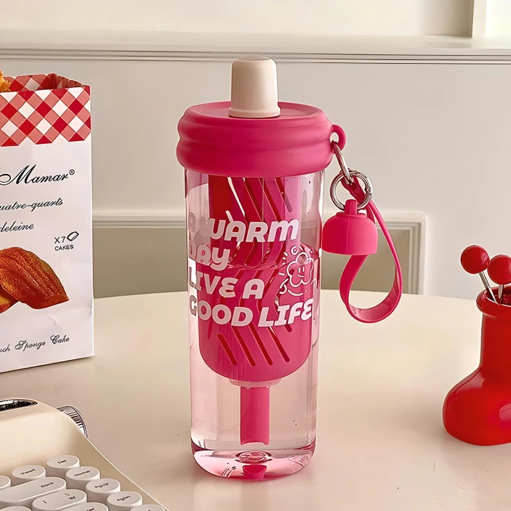 Cute 650ml Tritan Water Bottle with Filter for Girls and Women