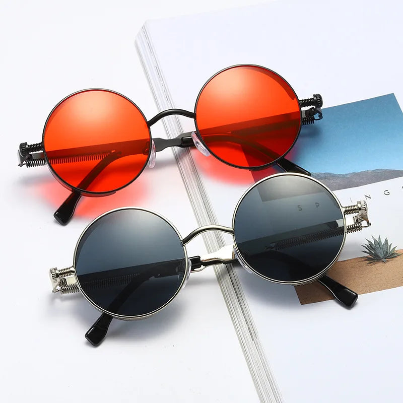 Round Metal Steampunk Sunglasses