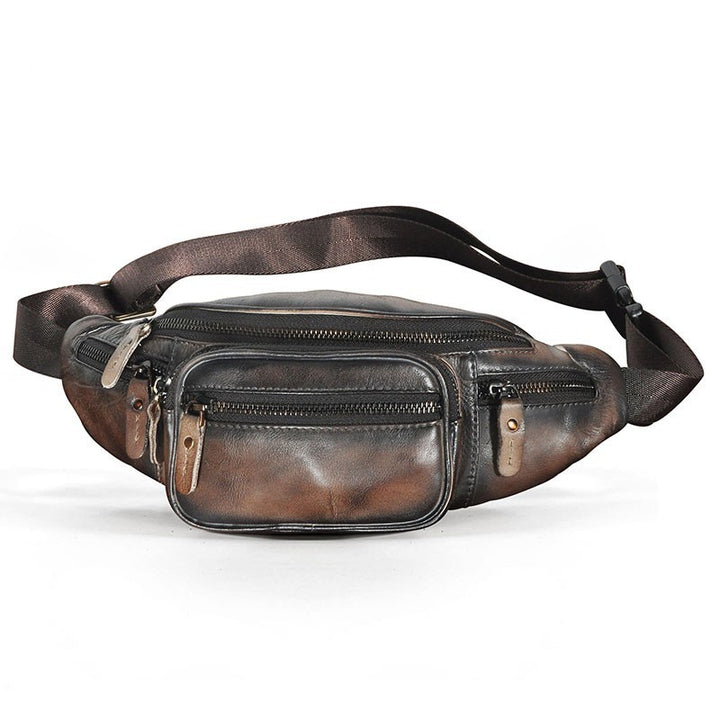 Leather Shoulder Messenger Bag Retro Large Capacity