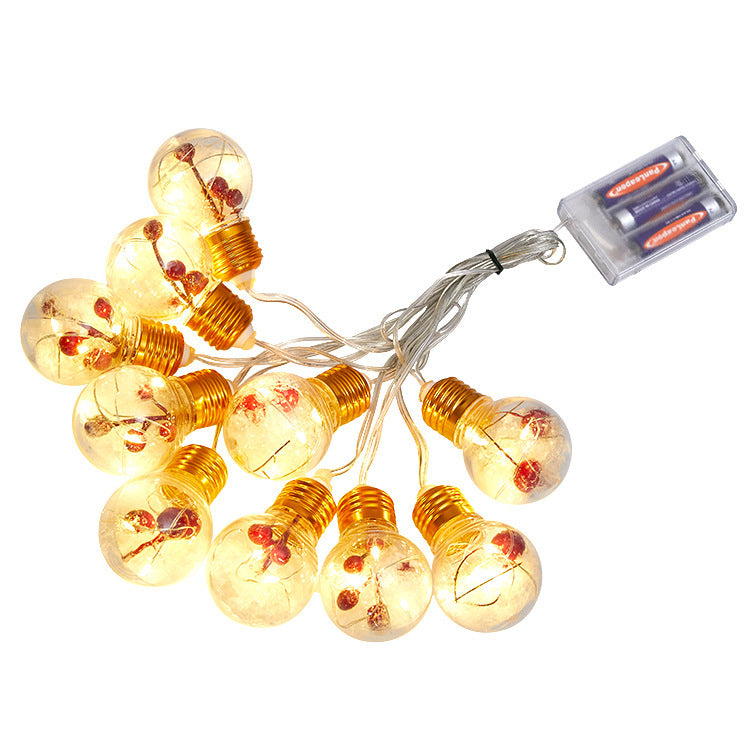 Outdoor Red Fruit Festive Lights Christmas Bulb String