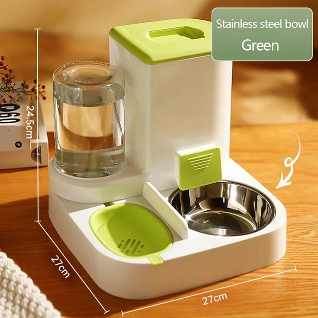 Automatic Cat Water Feeder & Food Dispenser with Large Capacity and Easy-Clean Design