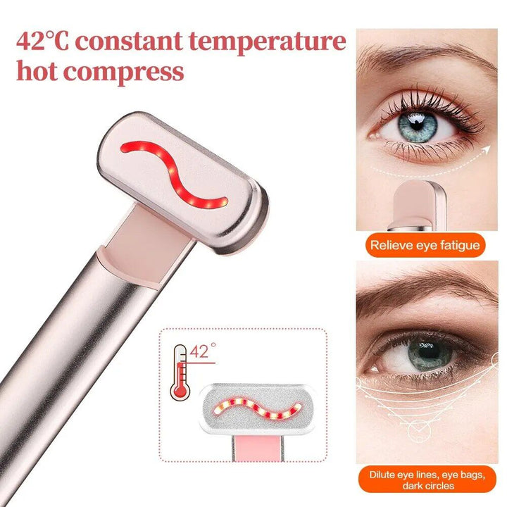 Microcurrent Eye Massager: Vibration, Red Light Therapy & Temperature-Controlled Stick