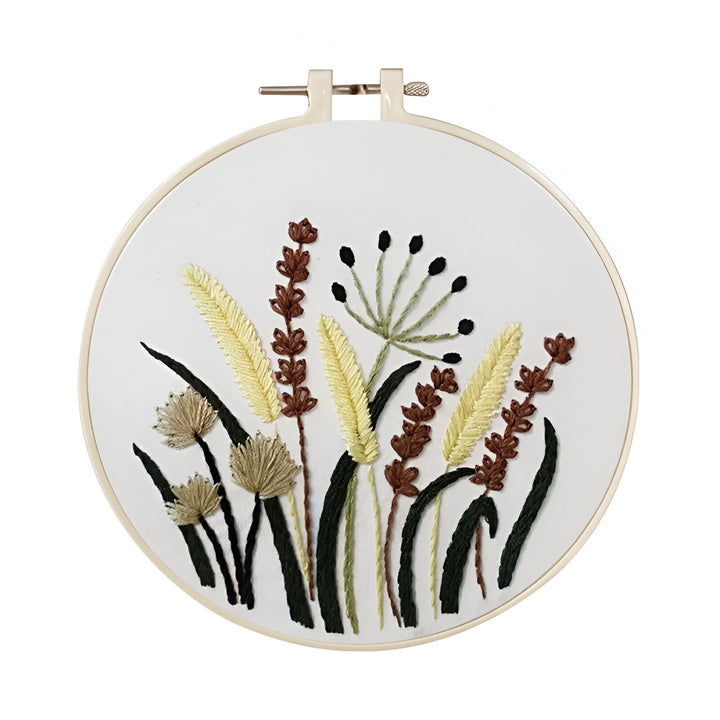 Beginner Floral Embroidery Kit with Cross Stitch Patterns