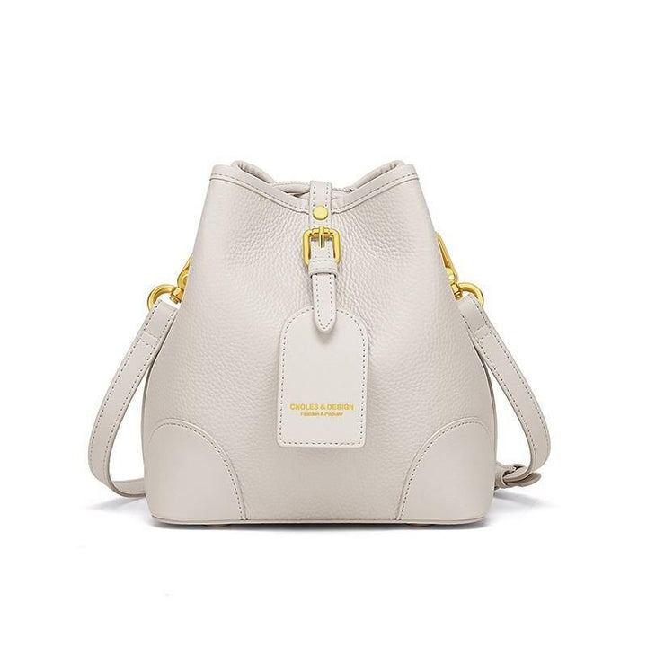 Elegant Leather Bucket Bag