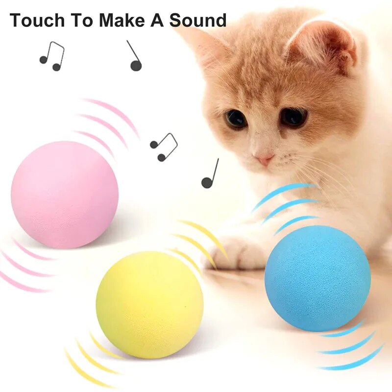 Interactive Squeak & Sound Catnip Toy Ball for Cats and Kittens