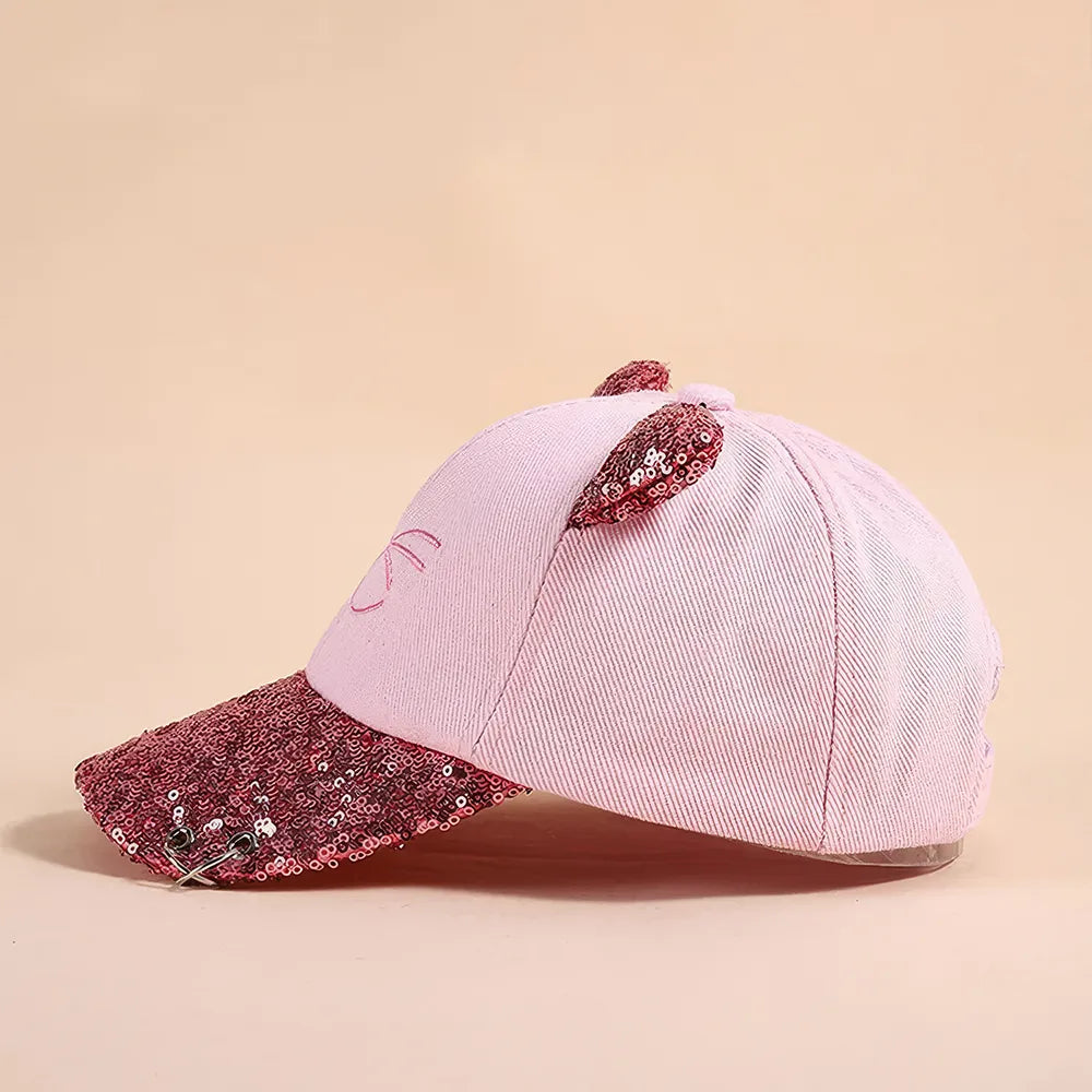 Korean Cat Embroidery Kids Baseball Cap