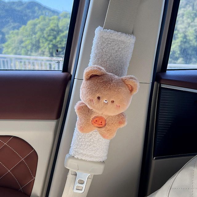 Plush Doll Rabbit Bear Car Seat Belt Shoulder Cover