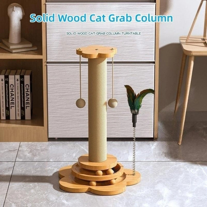 Durable Wooden Cat Turntable