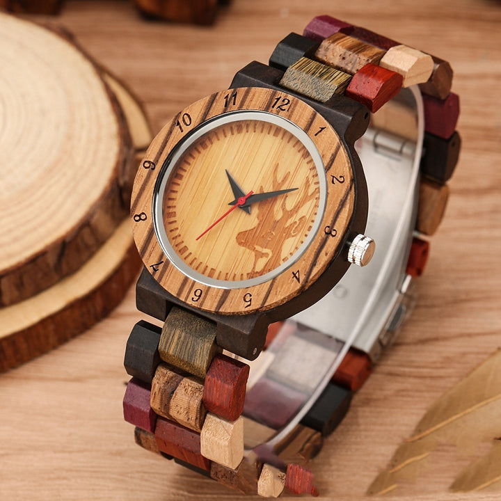 Colored Wood Quartz Casual Watch