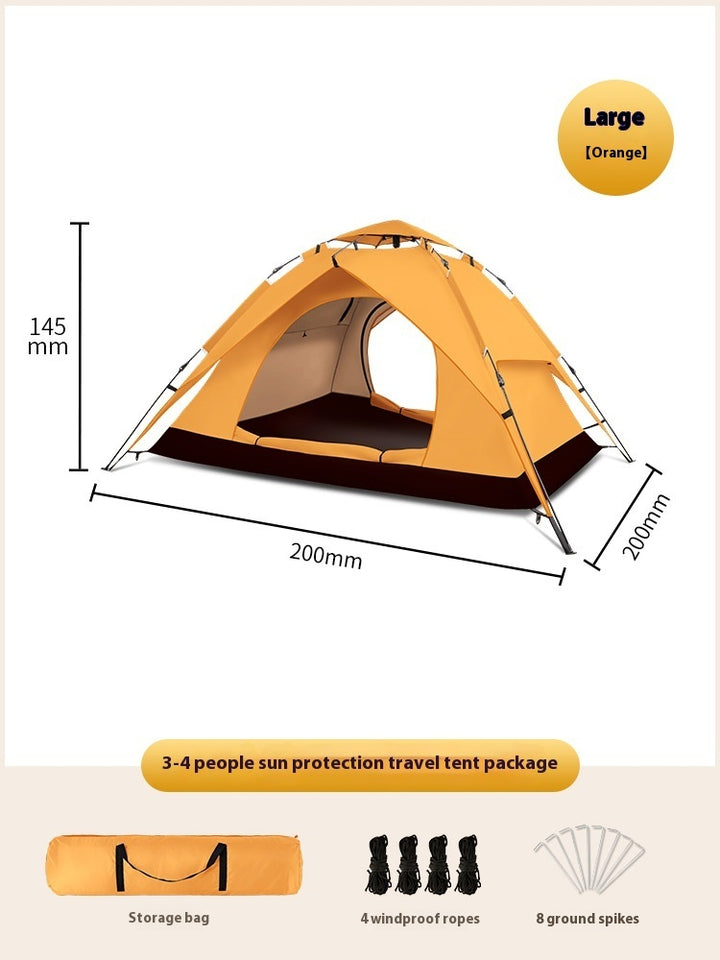 Double-layer Camping 3-4 People Oxford Cloth Camping Tent