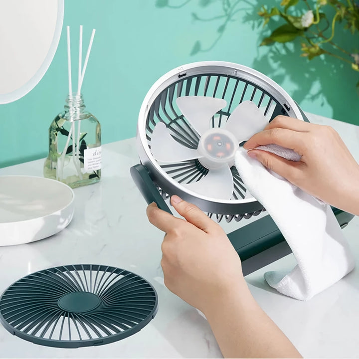 Compact Rechargeable USB Desk Fan for Home, Office, and Outdoors