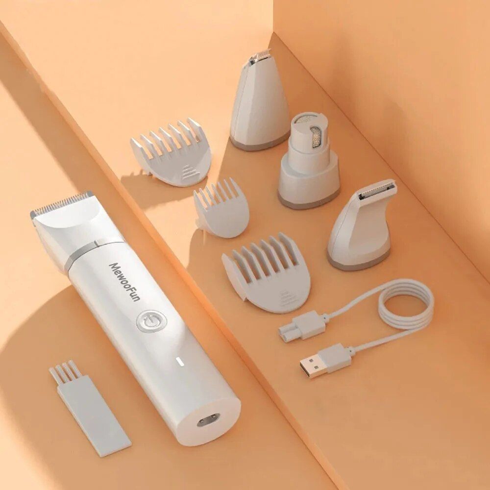 Mewoofun 4 in 1 Pet Electric Hair Trimmer with 4 Blades