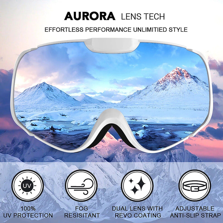 Multi-Purpose OTG Ski Goggles with Anti-Fog, UV Protection & Helmet Compatibility