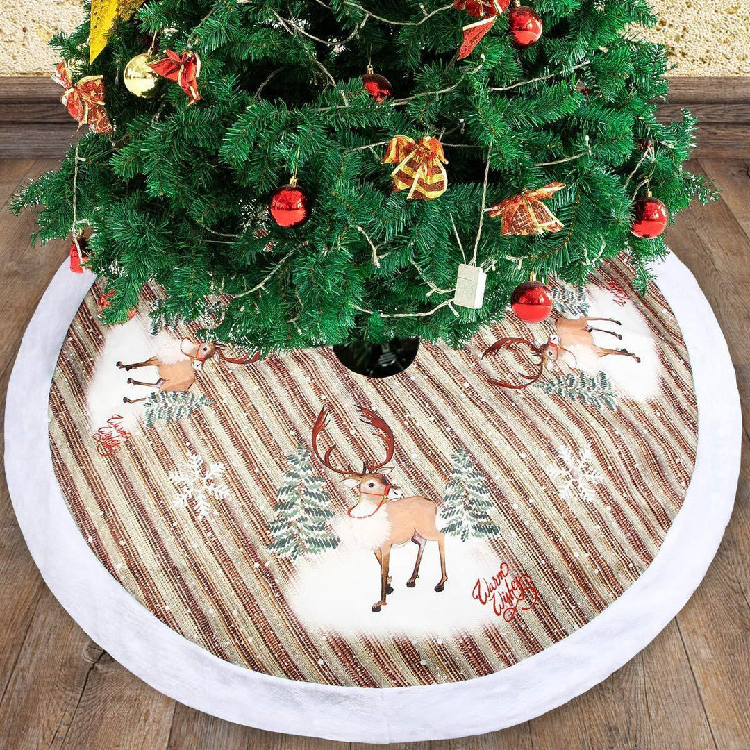 Christmas Tree Bottom Decoration Tree Skirt 98cm Flannel Old Man Tree