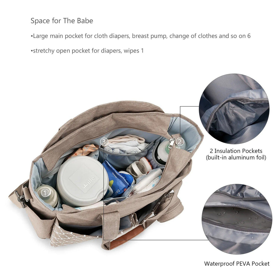 Large-Capacity Multi-Functional Diaper Backpack