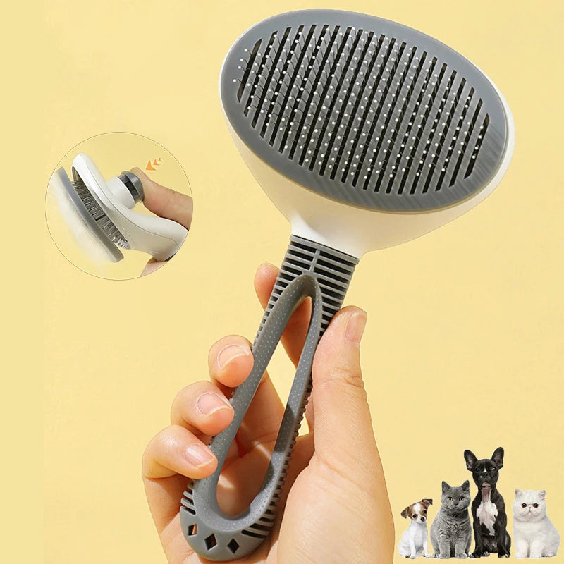 Self-Cleaning Pet Grooming Brush for Cats and Dogs